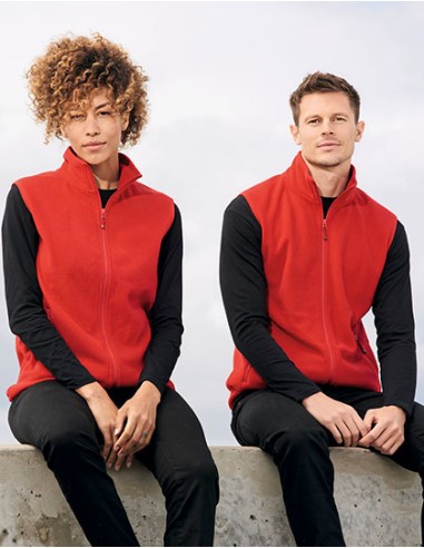 S-03822-Unisex Factor Zipped Fleece Bodywarmer